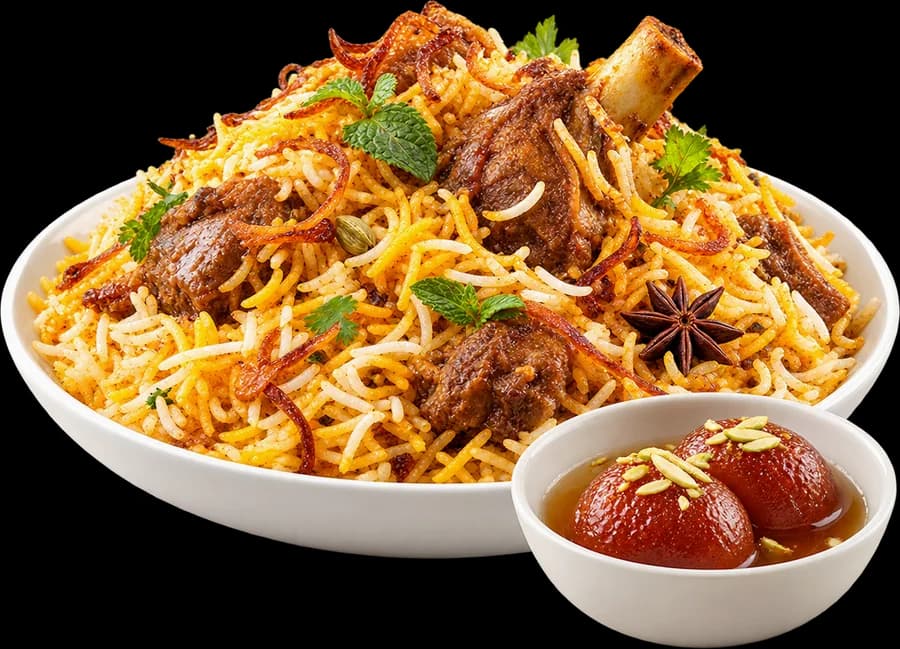 Mutton Biryani & Gulab Jamun